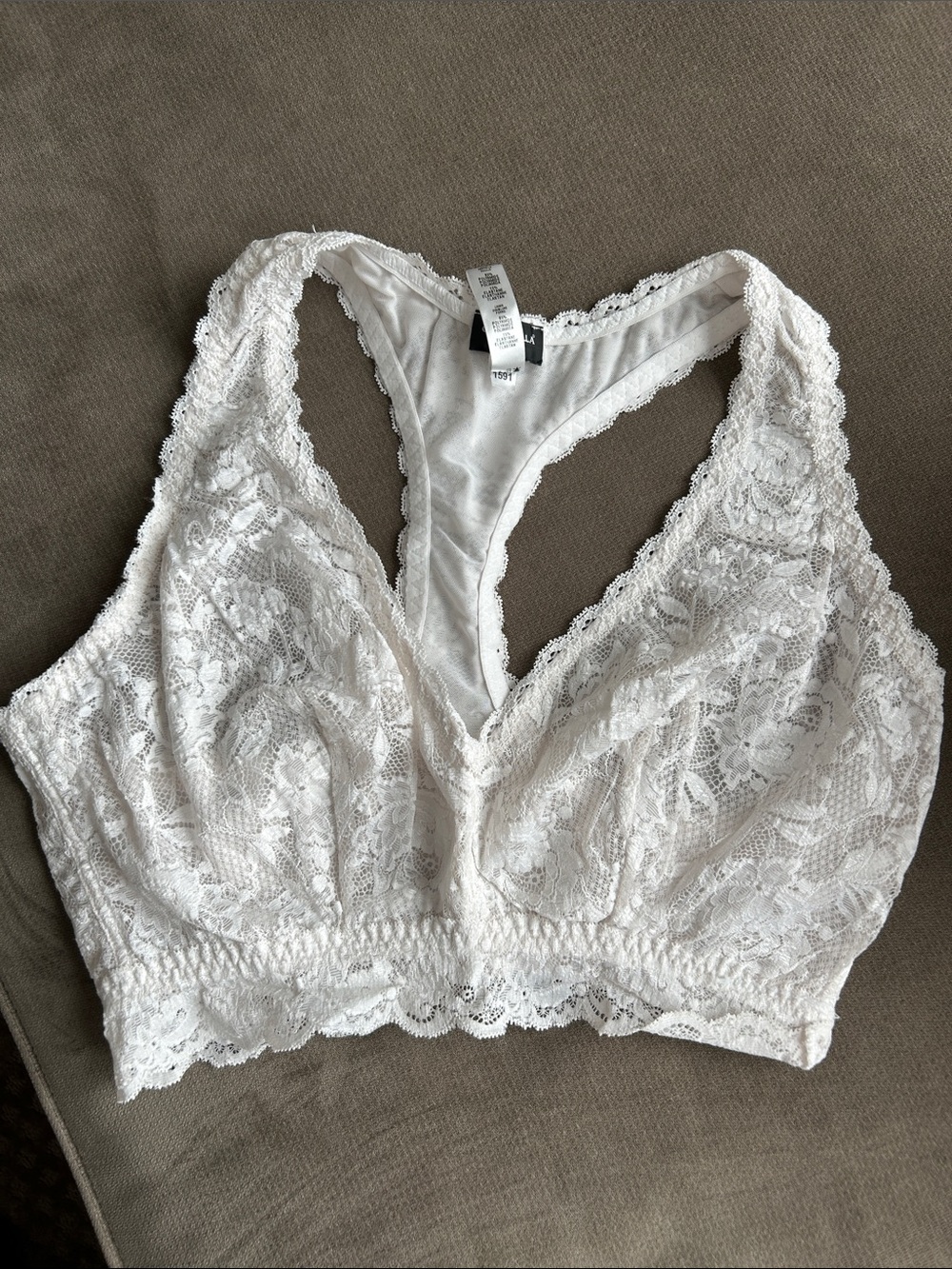 Cosabella Lace Bralette Racerback - White